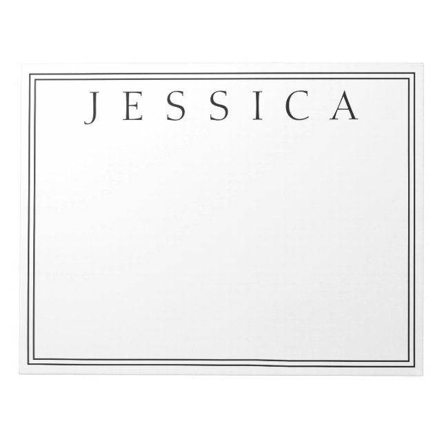 White & Black | Your Name Notepad (Front)