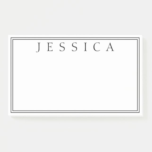 White & Black | Your Name Post-it Notes (Front)