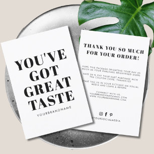 White black you've got great taste thank you card