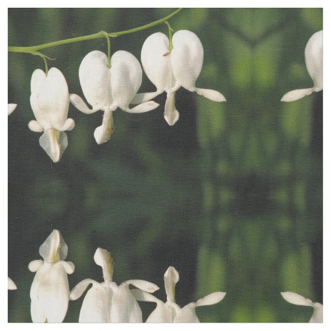 White Bleeding Heart Fabric (Close Up)