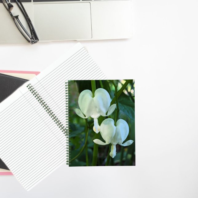 White Bleeding Heart Floral Notebook (In Situ)