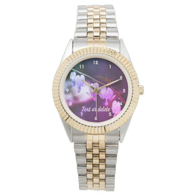 White Bleeding Heart Flowers Abstract Colours   Watch (Front)