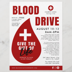 White Blood Drive Donation Advertisement Health Flyer