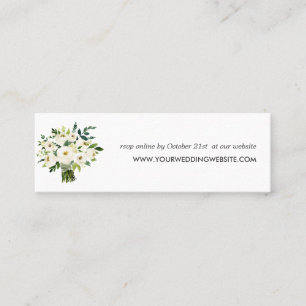 White Bloom Bouquet Wedding Website Mini Business Card