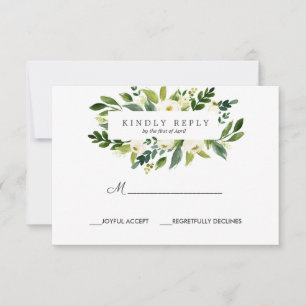 White Bloom Frame Wedding Response RSVP