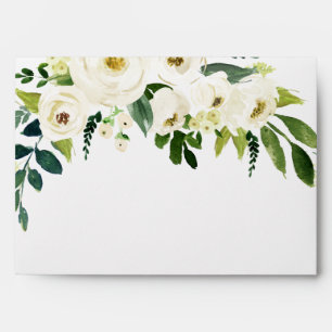 White Blooming Floral Elegant Wedding All Occasion Envelope