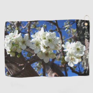 White Blossom Clusters Spring Flowering Pear Tree Golf Towel