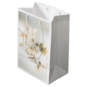 White Blossom Nature Photo Medium Gift Bag