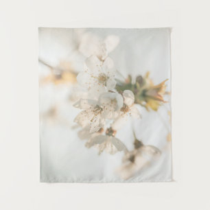 White Blossom Nature Photo Tapestry