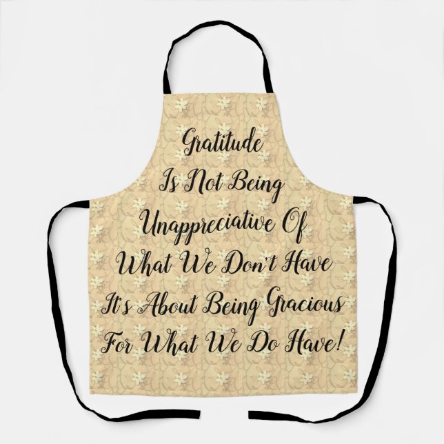 White Blossoms Abstract Gratitude  Apron (Front)