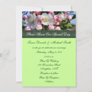 White Blossoms Floral Wedding Invitation
