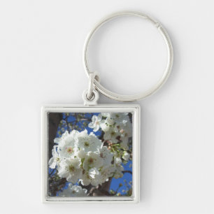 White Blossoms I Ornamental Pear Tree Key Ring