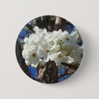 White Blossoms II Spring Flowering Tree 6 Cm Round Badge