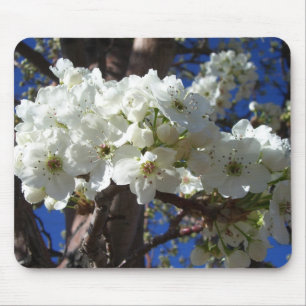 White Blossoms II Spring Flowering Tree Mouse Pad