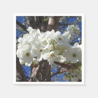 White Blossoms II Spring Flowering Tree Napkin