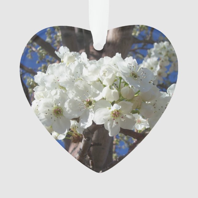 White Blossoms II Spring Flowering Tree Ornament (Front)