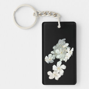 White Blossoms Key Ring
