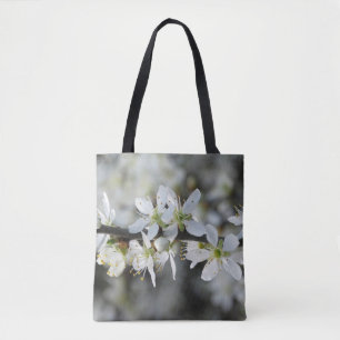 White Blossoms Photo All-Over-Print Tote Bag