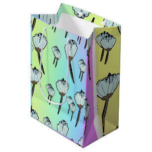 White Blossoms Rainbow Medium Gift Bag