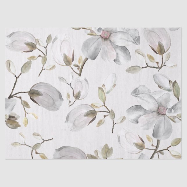 White Blossoms Tissue Paper (Front)