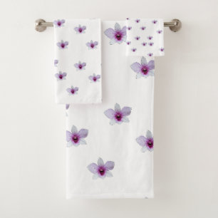 White Blossoms White Bath Towel Set