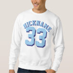 White & Blue Adults | Sports Jersey Design Sweatshirt<br><div class="desc">White & Blue Adults | Sports Jersey Design • Mens Jersey Sweatshirt</div>