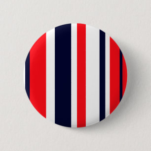 White, Blue And Red Stripes 6 Cm Round Badge