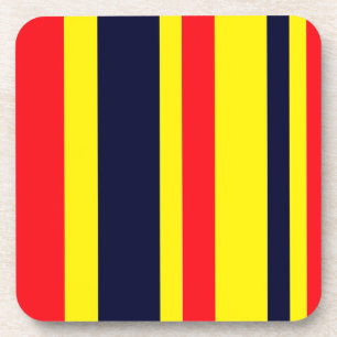 White, Blue And Red Stripes Coaster