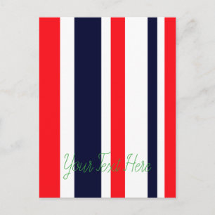 White, Blue And Red Stripes Postcard