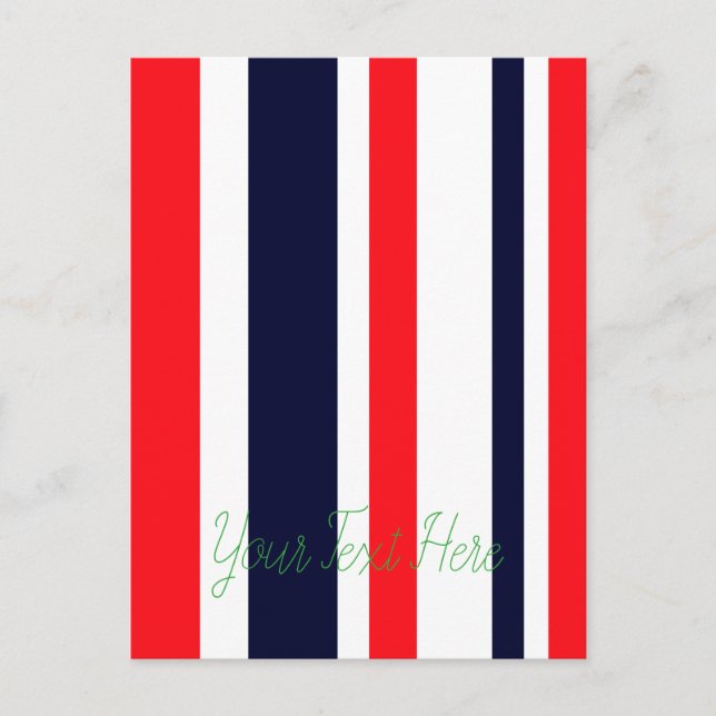 White, Blue And Red Stripes Postcard (Front)