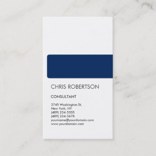 White Blue Attractive Charming Business Card