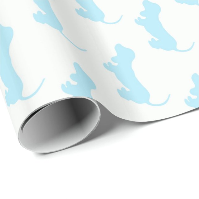 White & Blue Beautiful Baby Puppy Wrapping Paper (Roll Corner)
