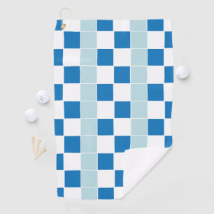 White Blue Chequered Golf Towel