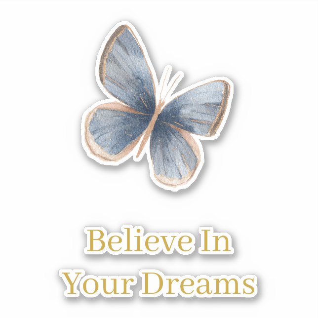 White Blue Cream Butterfly   (Front)