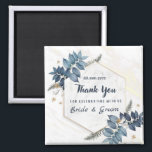White Blue Floral Frame Thank You Wedding Favours Magnet<br><div class="desc">White Blue Floral Frame Thank You Wedding Favours
Personalised Wedding Favours Magnet For Guests as a Thank You for coming at wedding party
this design is easily customised and personalised by adding or changing the text</div>