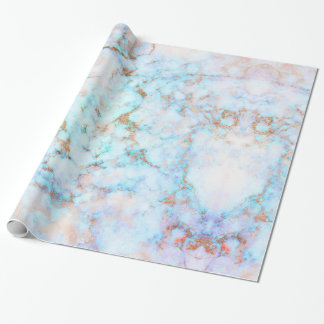 White & Blue-green Tint Faux Marble Wrapping Paper