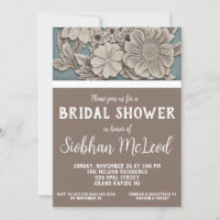 White, Blue, Grey 3D Floral Bridal Shower