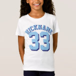 White & Blue Kids | Sports Jersey Design T-Shirt<br><div class="desc">White & Blue Kids | Sports Jersey Design • Kids Sports Jersey T-Shirt</div>