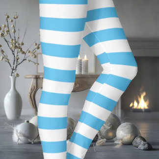 White & Blue Leggings