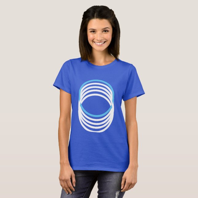White Blue Modern Circles 4Alex T-Shirt (Front Full)