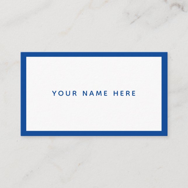 White Blue Modern Minimal Business Card (Front)