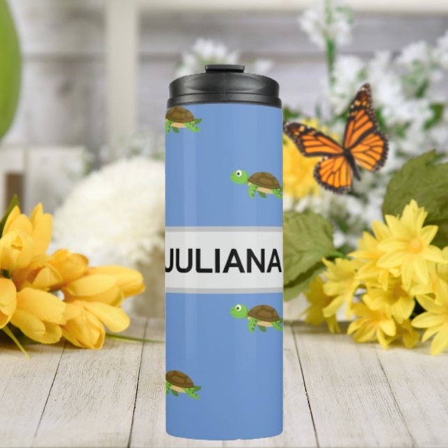 White Blue Modern Turtle Tumbler (Creator Uploaded)