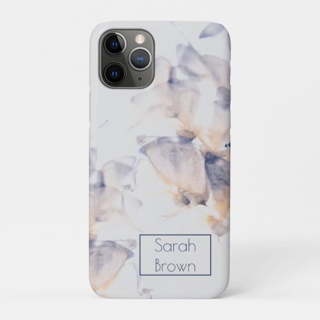 WHITE & BLUE PETALS FLORAL Case-Mate iPhone CASE (Back)