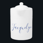 White Blue Plain Elegant Modern Calligraphy Name<br><div class="desc">Represent yourself with this modern,  elegant design. This template can be customised to meet all professional occupations.</div>
