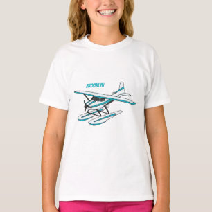 White blue seaplane illustration T-Shirt
