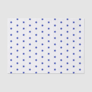 White Blue Stars and Grey Stripes Modern Pattern Tissue Paper