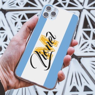 white & blue Stripe Colourful Custom name monogram Case-Mate iPhone Case