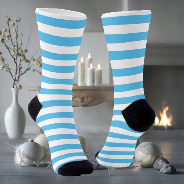 White & Blue Striped Socks (Creator Uploaded)