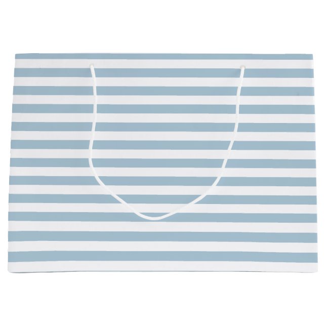 White Blue Stripes Large Gift Bag (Front)
