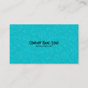 White & Blue Vintage Floral Damasks Business Card